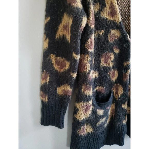 Free People Black and Brown Leopard Cardigan - Picture 4 of 10